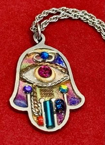 Collana colorata fatta a mano Seeka Hamsa! - Foto 1 di 6