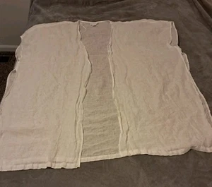 Cynthia Rowley 100% Linen White Open Front Kimono Beach Resort Wear One Size. - Picture 1 of 5