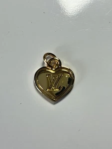 LOUIS VUITTON pendant Brass & gold charm / zip Pull gorgeous double sided LV - Picture 1 of 2