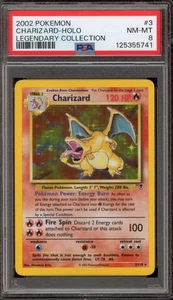 Pokemon Charizard Legendary Coll. Holo Rare #3 PSA 8 - Picture 1 of 2