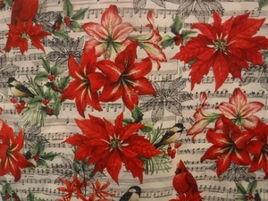18 x 18 Pillow Cover Christmas Theme Birds Music Notes - Picture 1 of 1
