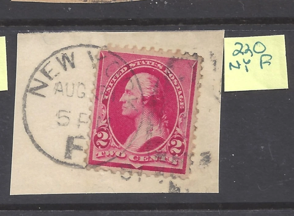 US Scott #220 F/VF USED on piece with great New York Foreign Mail cancel! - Image 1 of 1