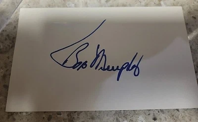 Bob Murphy Signed 3x5 Index Card 1962 1969 1986 New York Mets Announcer HOF JSA  - Image 1 of 2