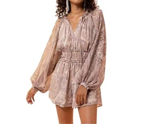 Revolve Line & Dot Boho Paisley Long Sleeve Gianna Romper Pockets MSRP $148 - Picture 1 of 11