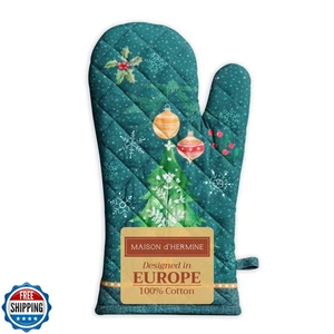 Guantes para horno Maison d' Hermine 100 % algodón guante para horno 7" x 13" con lazo calor R - Imagen 1 de 5