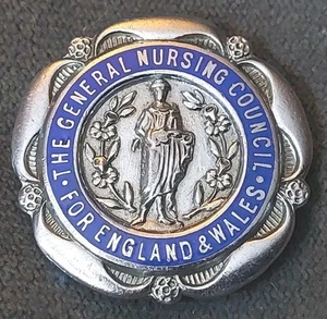 The General Nursing Council For England & Wales Enamel Silver Toned Pin Badge - Picture 1 of 7