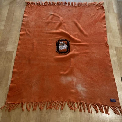 Pendleton Mills Stadium Blanket Orange Oregon University OSU VTG Beavers 60s - Image 1 of 4