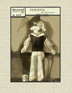 Vintage 15" Popeye the Sailorman Doll Sewing Pattern - Picture 1 of 1