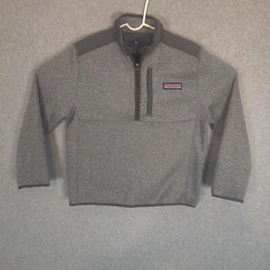 Pullover Vineyard Vines Cuarto Cremallera Hombre Pequeño Gris Sólido Manga Larga Poliéster - Imagen 1 de 13