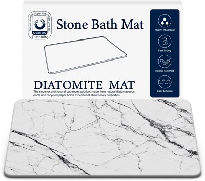 Badvorleger aus Stein rutschfest Duschvorleger Schnell Trocknend Matte Kieselgur - Bild 1 von 4
