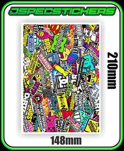 SLOT CAR STICKER BOMB SHEET 1/18 1/24 1/36 SCALEXTRIC PLAFIT MODEL BODY  A5 - Picture 1 of 4