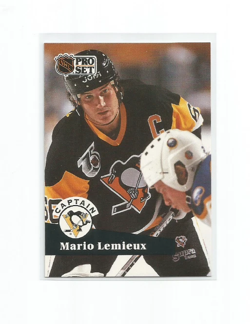 MARIO LEMIEUX (Pittsburgh Penguins) 1991-92 PRO SET CAPTAIN CARD #581 - Image 1 of 1