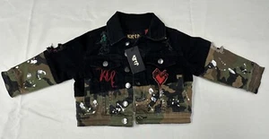 KLEEP Graffiti Denim Jacket Size 2T NWT MSRP $180 - Picture 1 of 11