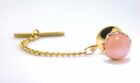 10mm Round Peach Moonstone Gemstone Cab Gem Gold Color Bezel Tie Tack EPTT426