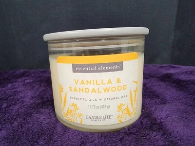 Essential Elements by Candle-Lite Candle - Vanilla & Sandalwood - Image 1 of 4