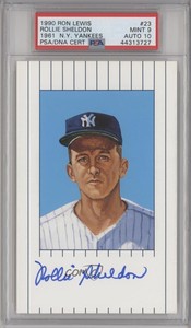 1990 Ron Lewis 1961 New York Yankees Rollie Sheldon PSA Authentic PSA/DNA Cert