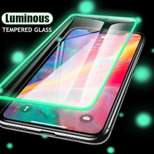 Luminous Screen Protector for iPhone 16 15 14 Pro Max 13 12 7 8 X Tempered Glass - Picture 1 of 16