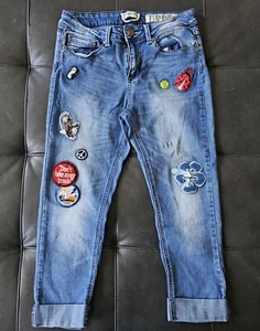 Indigo Rein Juniors Cropped Embroidered Jeans Size 7 - Picture 1 of 11