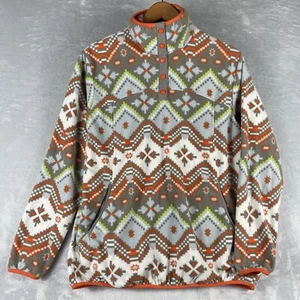 Woolrich Aztec Fleece Snap Pullover Women's Large Fair Isle Gorpcore Sweater - Picture 1 of 8