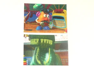 1995 TOY STORY FOIL 3D MOTION INSERT 2 CARD SET DISNEY MR. POTATO HEAD REX MOVIE - Picture 1 of 12