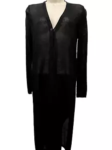 j.jill Womens Long Sleeve Button Up Black Cardigan Sweater Dress, Size XS - Picture 1 of 5