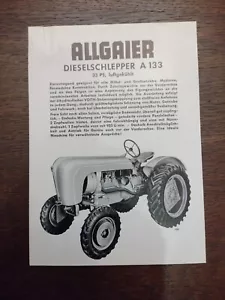 Original Allgaier A133 Schlepper Prospekt - Traktor Verkaufsprospekt von 1953 - Bild 1 von 2