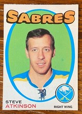 1971-72 O-PEE-CHEE HOCKEY STEVE ATKINSON ROOKIE #162 BUFFALO SABRES NMT-NMT/MT