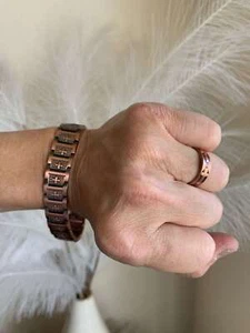 Copper Magnetic Bracelet Ring Set Men Restore Balance Energy Power Easter Gift - Picture 1 of 12