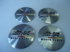 MUGEN CAR WHEEL CENTER CAPS 3D SOLID BADGE STICKER 56MM / 2.2 INCH X 4 PIECES - Picture 1 of 3