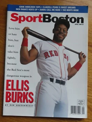 SportBoston ELLIS BURKS April 1990 BOSTON RED SOX Magazine No LABEL - Image 1 of 3