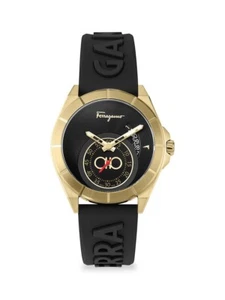 ⭐️ Salvatore Ferragamo Men's Watch SF1Y00921 Swiss Quartz Gold Black Dial 43mm⭐️ - Picture 1 of 11