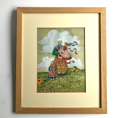 PLOUGASTEL DAOULAS signé GUERIN peinture costumes BRETAGNE tableau vintage µ - Photo 1/4