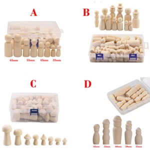 Conjunto de muñecas con clavija de madera de varios estilos para niños hágalo usted mismo artesanía hecha a mano pintura adorno - Imagen 1 de 13