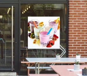 3D Bubble Tea H512 Perlentee Milchtee Laden Fensteraufkleber Tapeten Wandbild Ho - Picture 1 of 10