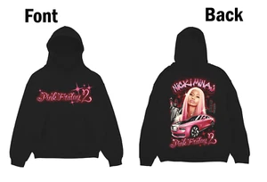 Vtg Nicki Minaj PINK FRIDAY 2 HEART Cotton Black All Size Unisex Hoodie MM016 - Picture 1 of 2