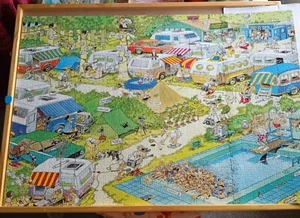 Large1500 piece JUMBO jigsaw puzzle entitled 'Camping Chaos' Excellant Condition - Picture 1 of 12
