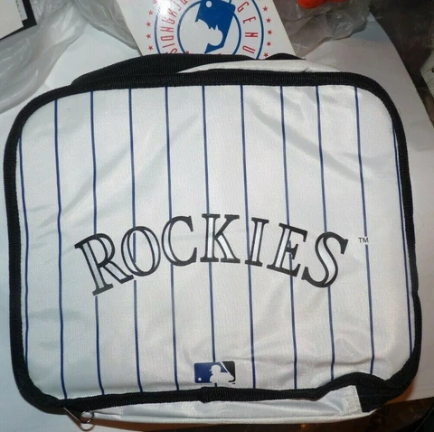 NEW MLB Colorado Rockies Lunch Bag Box - Full Zipper Zip Around - Pinstripe NWT Cover
