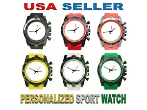 Personalized Sport men's watch quartz your logo Custom image photo picture red - Picture 1 of 15