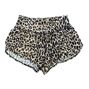 Women's Ascot + Hart Graphic Pull-On Shorts - Tan Leopard Print L - Picture 1 of 2