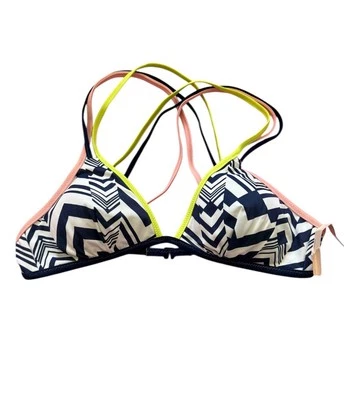 Top de Bikini Victoria’s Secret ROSA Top GRANDE Halter Corbata Rosa Neón Hoja de Palma Top de Natación Foto 1 de 4