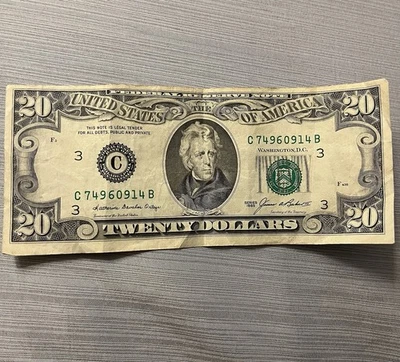 1985 $20 Dollar Bill Vintage Collectible - Federal Reserve Note - Rare - Image 1 of 2