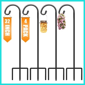32 Zoll Hirtenhaken für Outdoor 4er Pack Gartenhaken zum Aufhängen von Pflanzen, L... - Bild 1 von 8