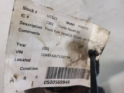 Eje delantero Carrier relación 3,73 GT4 con AWD Opt NP3 se adapta a 01-06 YUKON 2068913 Foto 1 de 4