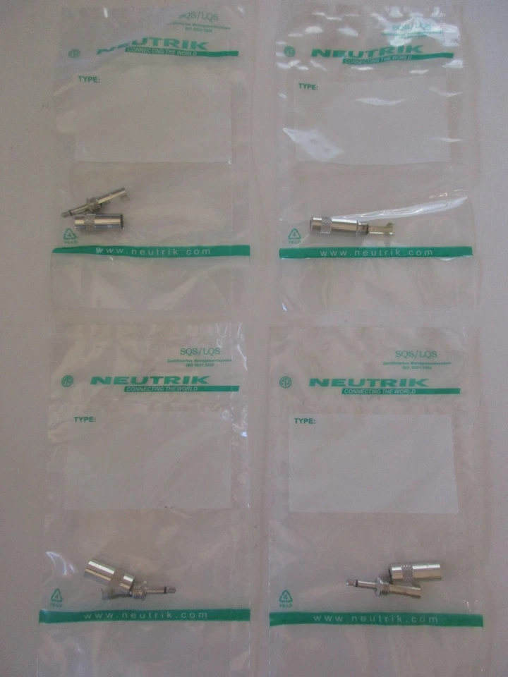 Conector 4 Psc NEUTRIK REAN NYS226 Mono 3.5mm 1/8" Montaje en Cable Enchufe Macho Nuevo de Lote Antiguo Foto 1 de 1