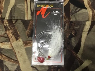 Plataforma Bucktail Matzuo Fluke, #Mr-16BR, color blanco/rojo  Foto 1 de 2