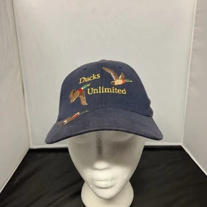 Sombrero de Algodón Raro Ilimitado De Colección Patos Pato A Presión Espalda Caza Bordado Azul - Imagen 1 de 13