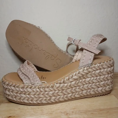 Splendid Espadrille 坡跟凉鞋女式 8 码米色厚底跟踝带 — 第 1/4 张图片