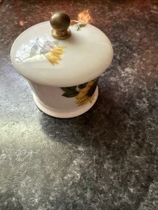 House of Prill Porcelain Stamp Holder Dispenser Yellow sunflowers - Picture 1 of 5