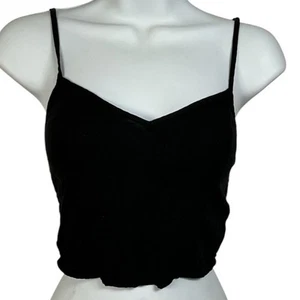 Canotta Hollister Taglia Small Nera Crop Cinghia Regolabile Strato Schiena Smock - Foto 1 di 10