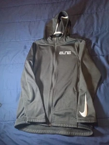 Nike Elite Dri-Fit Full Zip Hoodie Boys Size Large Black Polyester Swoosh - Picture 1 of 5